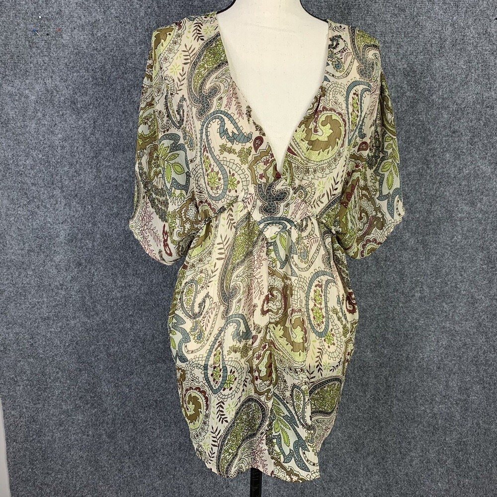 DOC by Discovery Clothing Sheer Top Beach Cover Women S Short Sleeves V Neck